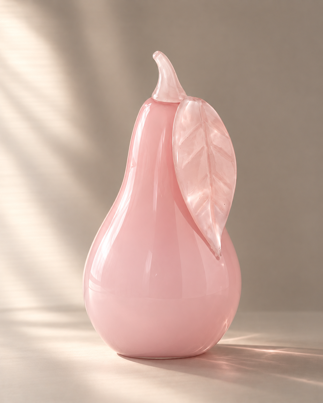 Jumbo Pale Pink Glass Pear Centrepiece