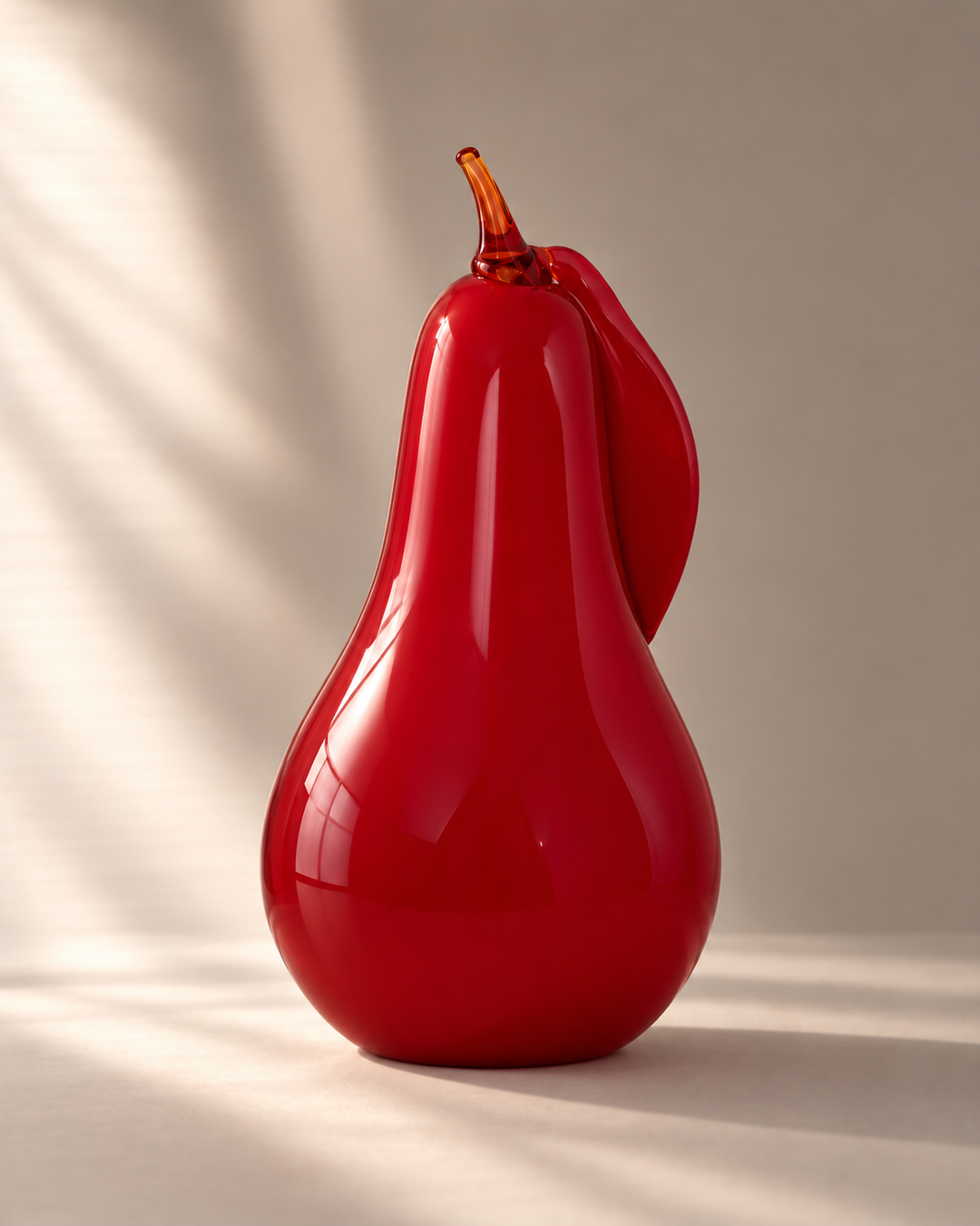 Jumbo Red Glass Pear Centrepiece