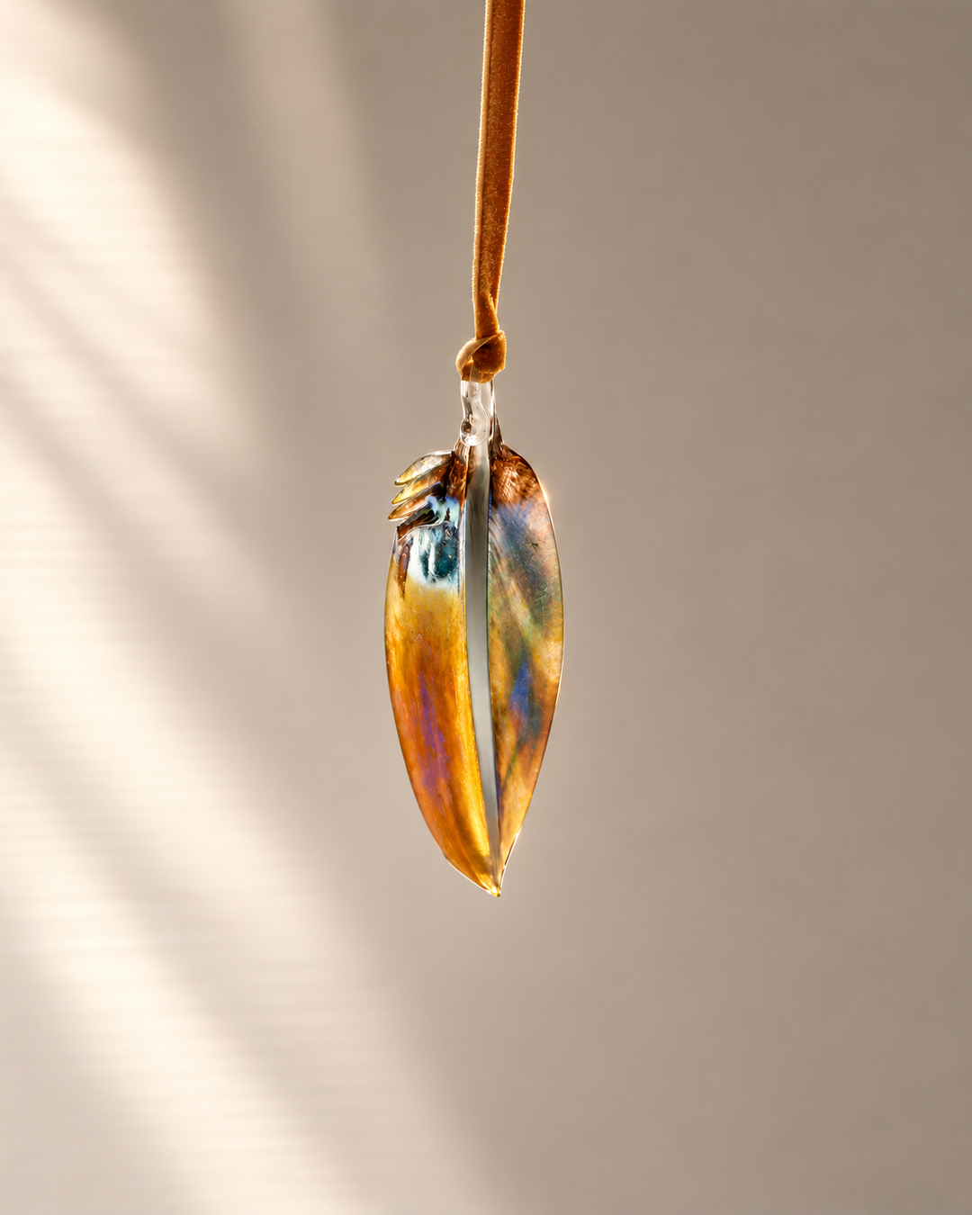Metallic Glass Feather — reverse view