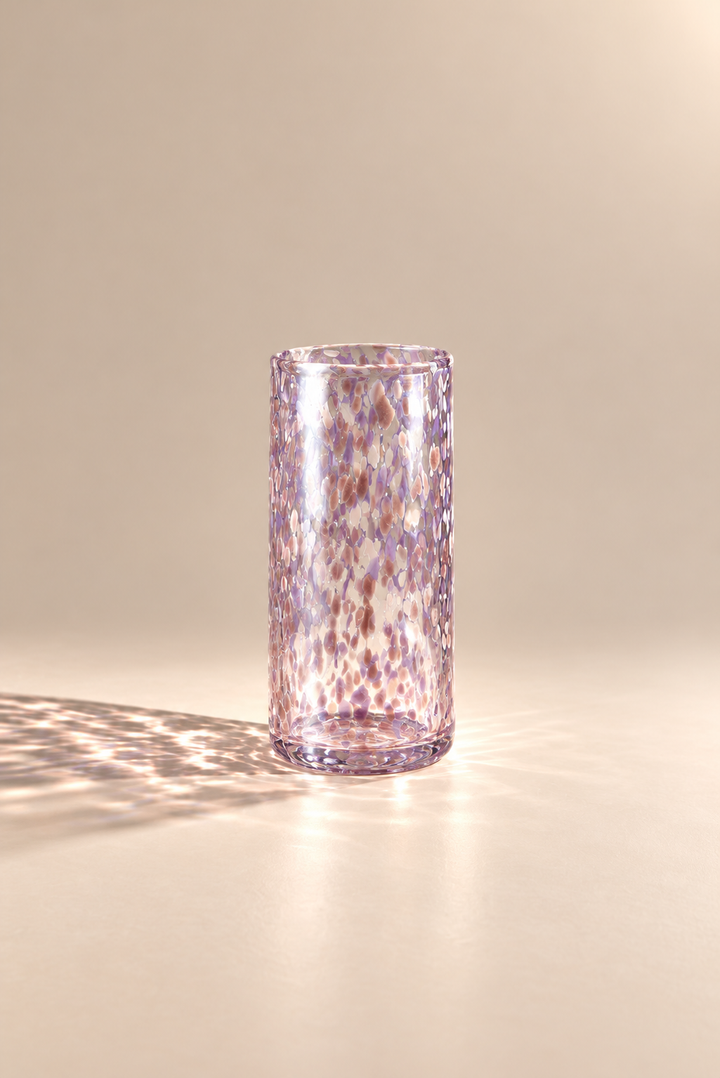 Lotus Flower highball — single glass in a warm beige studio